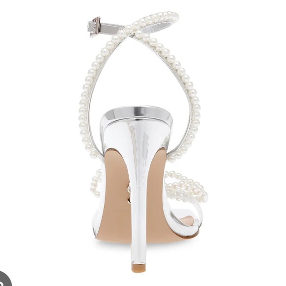 NWT Steve Madden Unleashed-P Pearl Bow Wrap Around Heel Sandals Size 10. - Picture 6 of 7